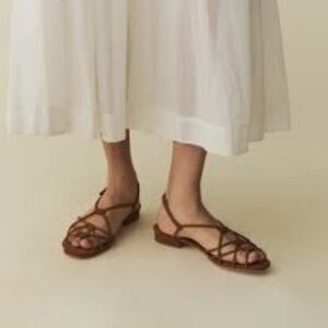 Doen Corsica Sandal in Cognac Suede, Size 39/8.5